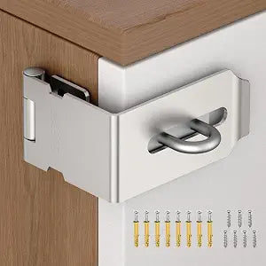 90 Degree Hasp Latch, File Cabinet Lock Kit, Silver-1pc