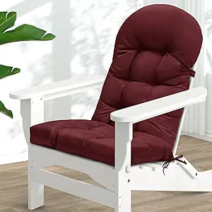 MAGIC ELEPHANT Adirondack Chair Cushion, Memory Foam Outdoor Chair Cushion, Waterproof Thick High Back Patio Rocking Chair Pad Seat Cushion Replacement (Red)