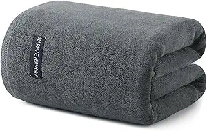 ecolook Pack of 1 Jumbo Bath Sheet (40 x 80 Inch), 980GSM 100% Cotton Extra Large Bath Towels, Super Soft Thick Highly Absorbent Oversized for Adults, Dark Grey