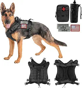Tactical Dog Vest Training Outdoor Breathable Harness Military Pet Tactical Vest Detachable Pouches D Ring for Dog Leash