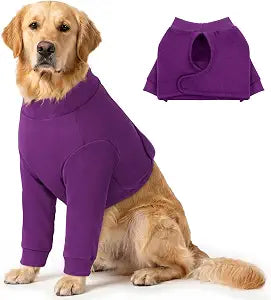 Queenmore Large Recovery Suit for Dogs, Dog Recovery Shirt Front Legs Anti-Licking Shirt, Adjustable Pet Post Surgery Shirt Cone Alternative, Purple, XXL