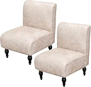 FUANGUI Armless Accent Chair Cover Slipcover, Stretch Spandex Chair Covers for Living Room Removable Washable for Armless Chair Furniture Protector