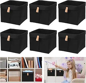 MAQUITA 6 Pcs Storage Cubes Fabric Cube Storage Bin, 9 x 9 x 10 inch Cloth Cube Storages Bins, 12 L Foldable Fabric Storages Baskets Cubby Organizer for Organizing Clothes
