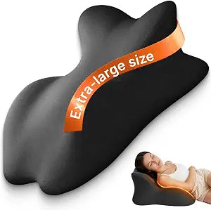 Rome Tech Memory Foam Ergonomic Wedge Pillow  Prone Support Orthopedic Pillow for Sleeping, Reading & Back Relief with Removable Cover- Extra-Large Size Body Pillow - 24 * 17 * 20 inch - Black