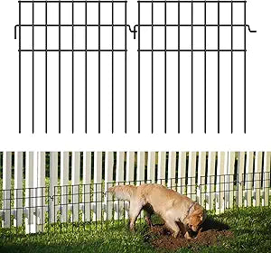 25 Panels Garden Fencing Animal Barrier, 25ft(L) x 13in(H) No Dig Decorative Fence,1.16in Gap Rustproof Metal Stakes Fence for Dogs Rabbits, Garden Edging Border Ground Defense for Outdoor Yard Patio