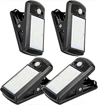 YJFWAL 4 Pack Solar Lights Outdoor 40 LED 3 Modes Clip on Lights Outdoor Solar Security Light Solar Motion Sensor Lights IP 65 Waterproof Solar Wall Lights for Backyard, Garage, Deck, Garden Fence