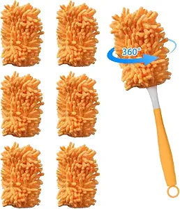 6 Pack Reusable Duster Refill Kit Compatible with Swiffer Hand Duster, 360 Heavy Duty Duster Refills for Cleaning Dusting Furniture Blind Ceiling Fan (Handle is Not Included)