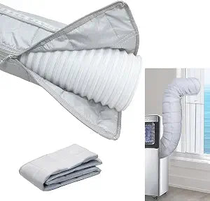 Wafloter Portable AC Hose Insulation Sleeve Universal Fit for 5" & 5.9" Diameter Vent Tube, Air Conditioner Hose Cover AC Tube Insulated Wrap 59inch Length, AC Exhaust Pipe Insulation