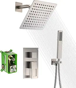 SUMERAIN Shower Faucet Brushed Nickel,Rough-in Valve Included and Complete Metal Components,Customized Acceptable