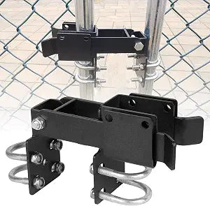 BiJun Chain Link Double Gate Latch for 1-1/4 Inch Gate Frames - Strong Arm Design with Padlock Holes,Chain Link Fence Latch for Ranch Fences & Yard Gates (Black)