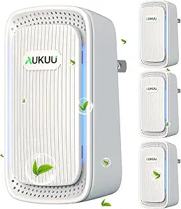 Air Ionizers (4 Pack∩╝- Plug In Negative Ion Air Purifiers - Quiet Air Freshener for Home, Bedroom, Office, Basement - Portable Air Purifier Odor, Smoke, Dust, Pet Smell - Mini Air Cleaner White