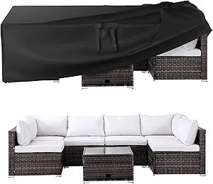 Ruimoy Patio Furniture Covers, Outdoor Furniture Cover Waterproof, General Purpose, Outside Table and Chair Covers, Heavy Duty 600D (90 Inch L x 62.2 Inch W x 28.3 Inch H)