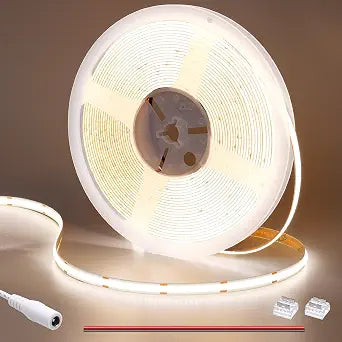 GOMING 24V COB LED Strip Light Natural White 4000K 32.8ft 3120LEDs 6300lm
