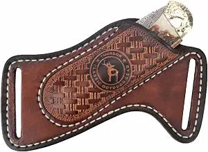 Leather Knife Sheath for Belt EDC Folding Pocket Knife Holster Compact Draw