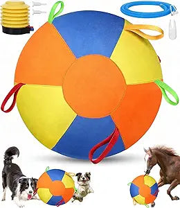 Herding Ball for Dogs, 22in Dog Training Ball with Handle for Outdoor Play, Durable Training Toy Ball for Australian Shepherd, Border Collie, Cattle Dog, Large Breed, Ideal for Herding Dog Exercise