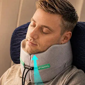 Chin Support Airplane Pillow: 8H Comfort Sleep & 80% Less Neck Pain | Prevent Head Bobbing & Falling Forward for Frequent Travelers on Long Flights - Flat Back Won't Push Head Forward