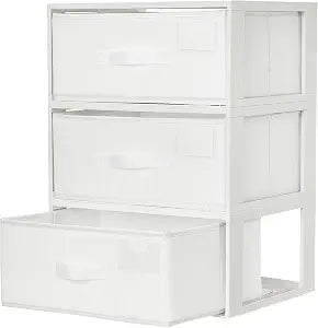 Vtopmart 3 Pack Stackable Closet Organizer, Plastic Frame & Fabric Drawers