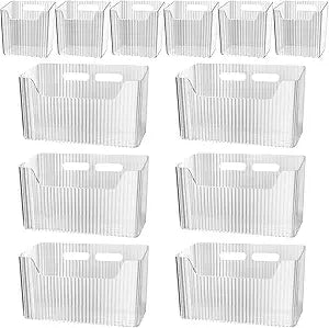 12 Pcs Storage Organizer Bins Wall Mounted Organizer Basket,Wall Organization Container Hanging Basket Bins,for Organizing Cosmetics, Toiletries and Kitchen Supplies