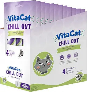 Salty Cat VitaCat Chill Out Natural Creamy Tuna & Pumpkin Functional Tube Treats for Cats, 15g (12 Pack)
