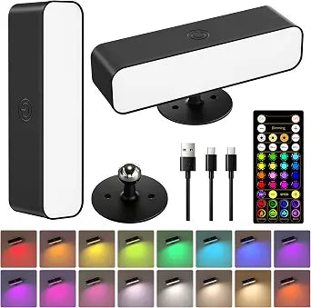 EZVALO Wireless RGB Light Bars, Rechargeable LED Mood Lights with Remote