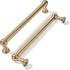 khtumeware 10 Pack 6 Inch Hole Center Champagne Bronze Cabinet Pulls Heavy Duty Solid Satin Brass Cabinet Handles for cabinets Dressers Kitchens Handles Bathroom cabinets