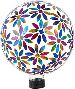 VCUTEKA Gazing Ball, Glass Mosaic Gazing Balls Sphere for Garden Lawn Outdoor Ornament Yard Decorative, 10-Inch, Multicolor