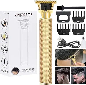 candyfouse Premium Cordless Beard and Hair Trimmer for Men, Professional T-Blade Zero Gapped Rechargeable Grooming Kit, 4 Adjustable Limit Combs, Ideal Gift for Him