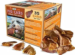 Scoochie Pet Brazilian Pig Ears - All-Natural, 35 Pack Pig Ears for Dogs