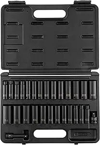 Sunex Tools - SOCKET SET IMPACT 3/8IN. DR.28PC DBLE DEEP MET/SAE