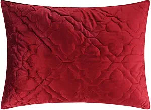 Levtex home Birch Hill - Caserta Quilt Standard Sham Arabesque Medallion Red Velvet 26x20in. Reversible