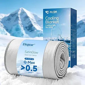 Elegear Cooling Blanket for Hot Sleepers, Double-Sided Arc-Chill 3.0 Cooling Tech, Q-Max >0.5 Cool to Touch Cooling Blankets, Soft Breathable Summer Blanket for Night Sweats & Hot Flashes, Queen