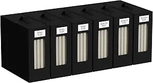 TIMBLE Bed Sheet Organizers & Storage, 6 Pack for King, Queen & Large Sheet Sets, Closet Organizer for Linens, Clothes, Blankets & Bedding, Foldable Fabric Bins with Handle, Name Tag & Window (Black)