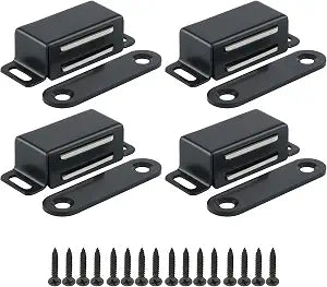 Alise Magnetic Cabinet Latch Cabinet Door Catch Clasps Black,4Pcs