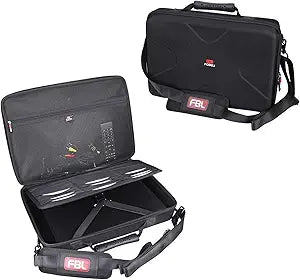 FBLFOBELI Hard Carrying Case for 14.1-17.5 inch Portable DVD Player with 24 DVD Storage Pockets, Such as BOIFUN/DBPOWER/YOTON/POFOTO DVD Player, EVA Hard Shell Travel Laptop Sleeve Bag, Case Only