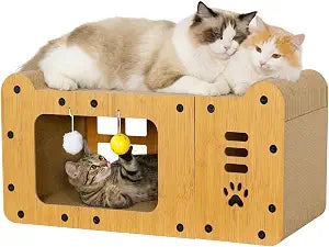Gimars 23.4" Cat Scratcher, Large Scratching Board Cardboard Kitten House for Indoor Pets, Heavy Duty Corrugated Bed for Scratch, Hide & Rest 44 lbs Load