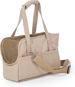 Pet Dog Casual Crossbody Bag, Hands-Free One Shoulder Soft Edged Pet Bag, Fully Open Sunroof Cover with Mesh Window and Large Front Pocket, Pet Carrier Purse for Small Dog CatCan Hold 10 Pounds