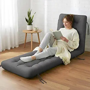 Vercraft Long Floor Cushion Large Floor Cushion with Brushed Cotton 74.8 x 27.5 x 3.15 in Jumbo Lounger Pillow for Outdoor Indoor Bay Window Meditation Yoga Reading Sleeping (1 Pc,Dark Gray)