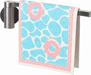 Magnetic Dishcloth & Sponge Holder - Steel, Composite - Tool-Free Magnetic Sink Organizer - Versatile Kitchen Sponge Holder with Stick-On Adapter - Nordic Style Kitchen Sink Accessories