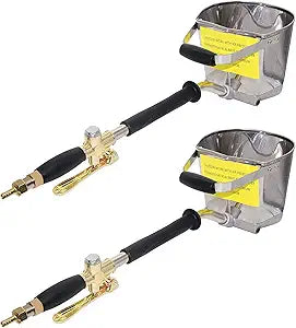 Joywayus 2pcs Air Stucco Cement Texture Hopper Sprayer Plaster Wall Plastering Tool House Paint 4 Jets