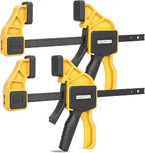 EQUIPTZ 12 inch Bar Clamps for Woodworking  2 Pack Quick Grip Clamps Set with 150 lbs Force  Wood Clamps for Gluing, Carpentry, DIY, and Metalworking (12 inch Size, 2 Pack)