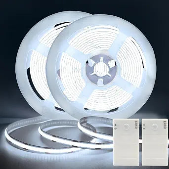 2 Pack Battery COB Motion Sensor Strip Lights with Day & Night Modes