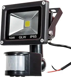 LED Motion Sensor Flood Light 12V DC 10W Mini Lights IP65 Waterproof Outdoor Light 800LM,6000K Daylight White Security Light with PIR 80W Halogen Bulb Equivalent [NO Plug]