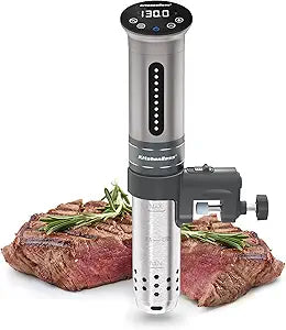 KitchenBoss Sous Vide Cooker Machine | 1100 Watts IPX7 Waterproof Sous-Vide G310/Silver | Suvee Cooker | Accurate Temperature Control Sous Vide Digital Display | Thermal Immersion Circulator