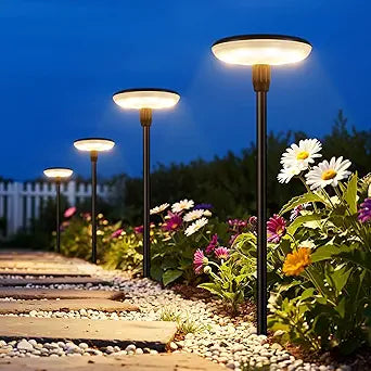 LETMY Solar Pathway Lights Outdoor, 12 Pack Durable Metal Solar Path Lights, Auto On/Off Garden Lights Solar Powered, IP65 Waterproof Solar Lights Outdoor for Landscape, Path, Garden, Patio, Driveway