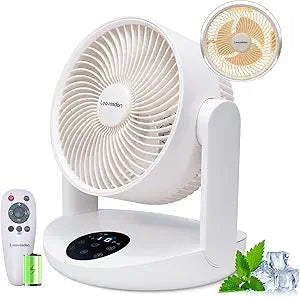0dB Cordless Air Circulator Fan with Night Light, 20000mAh Solar Powered Camping Fans Rechargeable Table Fan Battery Operated Desk Fan, 12 Speeds, 12H Timer