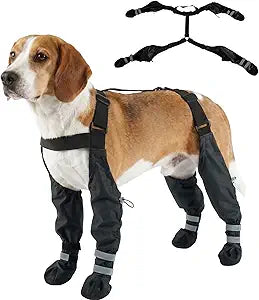 Waterproof Dog Boots for Small Medium Dogs Dog Paw Protectors Dog Suspender Boots Anti-Slip Pet Shoes for Outdoor Walking Stay-On,Dirt-Proof Comfortable Booties