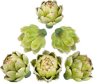 Notakia 6Pcs Green Large Faux Artichokes for Decoration Bowl Fillers Fake Fruit Artificial Artichokes that Look Real Realistic Fake Vegetable Decor for Home Kitchen Table Party Centerpiece