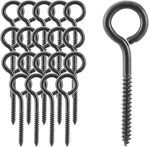 Wright Products Lag Screw Eye, 20-Pack, 4 Inch x .31 inch - Heavy-Duty, Weather-Resistant Hardware for Outdoor and Indoor Applications - Ideal for Hanging Plants, Swing Sets, Matte Black