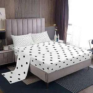 jejeloiu Polka Dots Bed Sheets Sets Circles Bedding Set Twin Size 3 Pcs