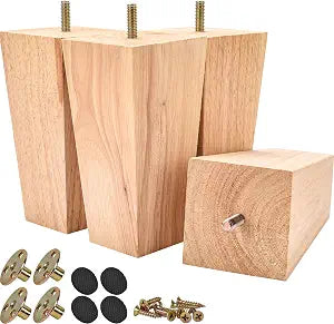 8 inch Solid Wood Pyramid Furniture Legs 4PCS Mid-Century Modern